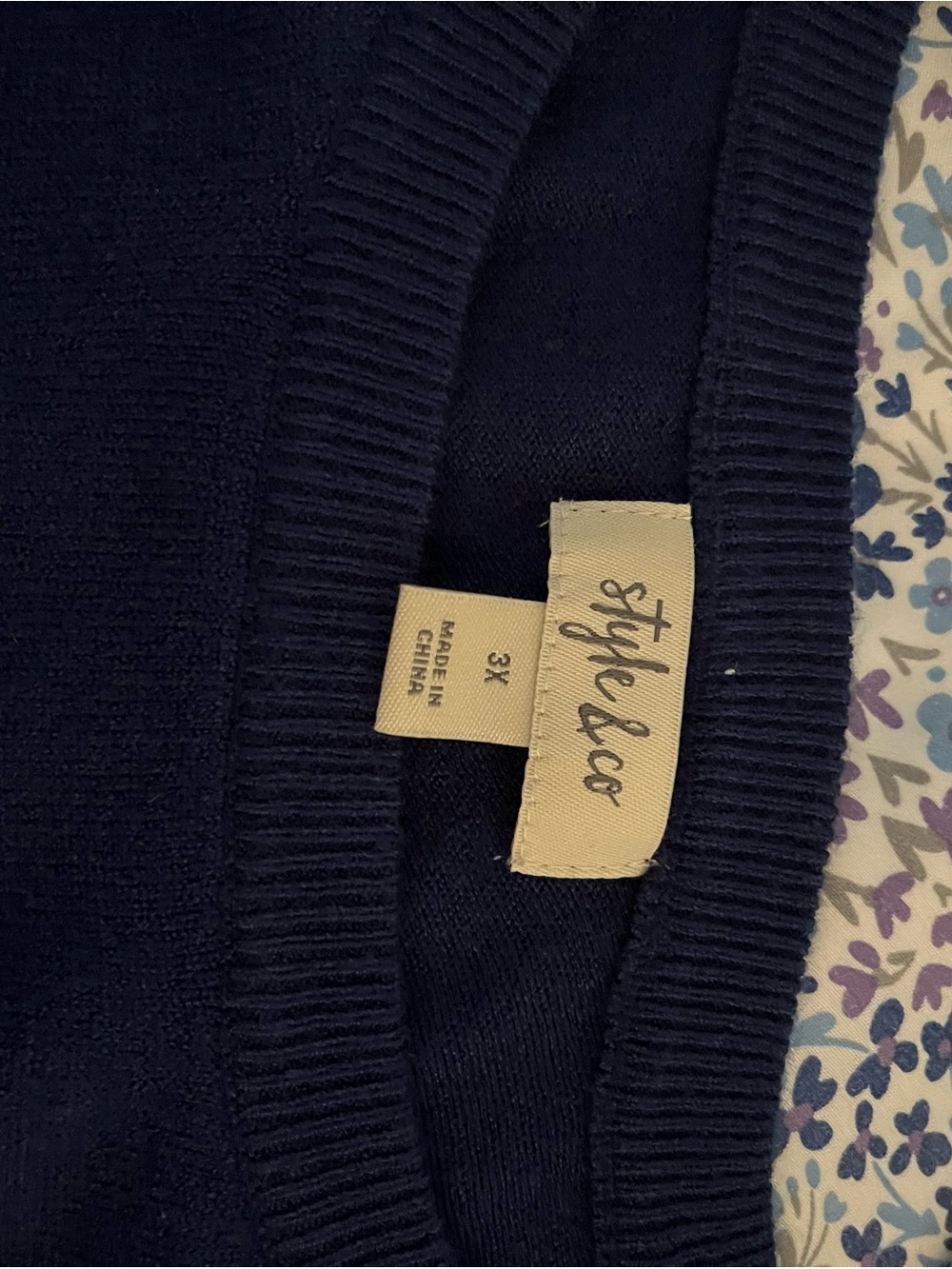 Style & Co. Navy Blue Women's Sweater V-Neck